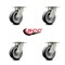 Service Caster 5 Inch Kingpinless Rubber on Aluminum Wheel Swivel Top Plate Caster SCC, 4PK SCC-KP30S520-RAR-4 - alternate 5